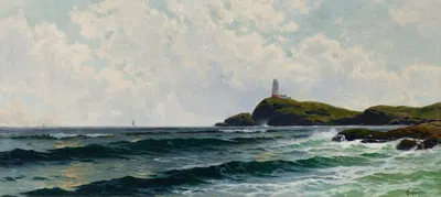 Маяк у моря by Альфред Томпсон Брайчер — digital art print download