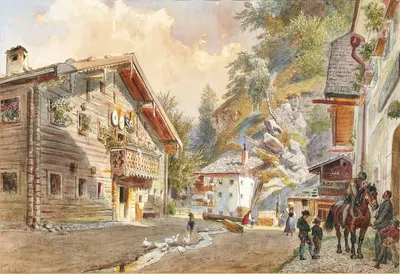Городская площадь в Гроссаре by Карл Гёбель — digital art print download