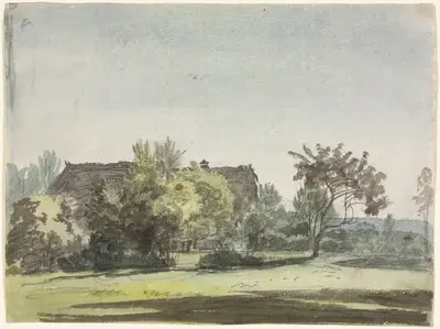 Фермерский дом за деревьями by Кристоф Нате, c. 1790 — digital art print download
