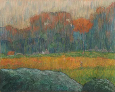 Пейзаж с фигурой и домами by Клод Эмиль Шюффенекер, c. 1891 — digital art print download
