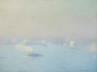 Туманный день на Гудзоне by Эдмунд Уильям Грисен, 1913 — digital art print download