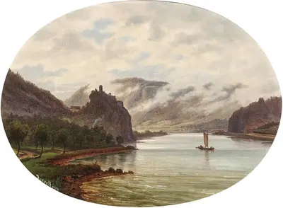 Вид на замок Стржеков на Эльбе by Эрнст Густав Дёрелл, 1874 — digital art print download