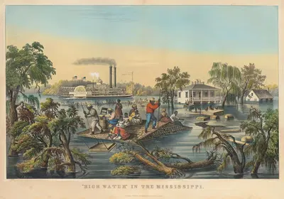 'Высокая вода' в Миссисипи by Франсес Флора Бонд Палмер, 1868 — digital art print download