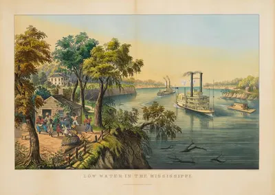 Низкая вода в Миссисипи by Франсес Флора Бонд Палмер, 1868 — digital art print download