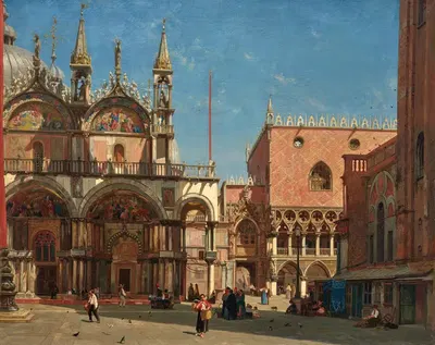 Piazza San Marco by Jean-Baptiste van Moer, 1861 — digital art print download