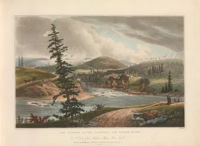 Junction of the Sacandaga and Hudson Rivers by John Hill, 1821–1822 — digital art print download
