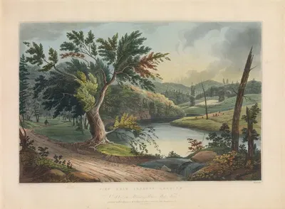 View Near Jessups Landing by John Hill, 1821–1822 — digital art print download