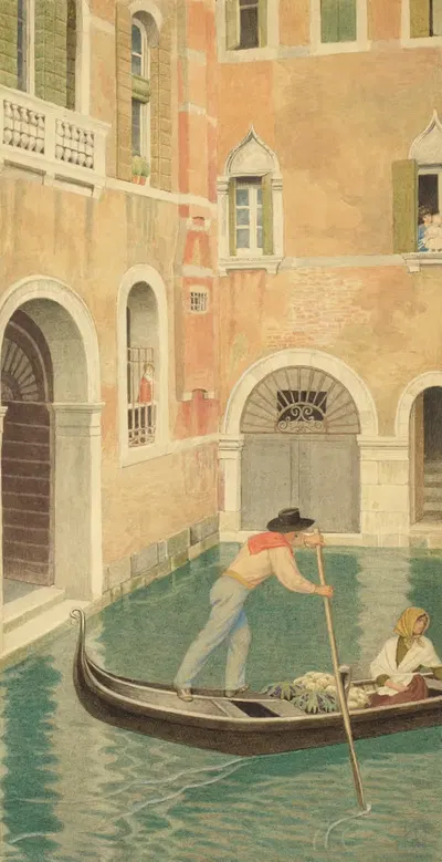 Рио Делла Гуэрра, Венеция by Джозеф Эдвард Саутолл, 1921 — digital art print download