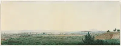 Пейзаж рядом с Парижем by Леон Бонвен, c. 1860 — digital art print download