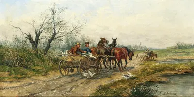 По пути на рынок by Людвиг Гедлек — digital art print download