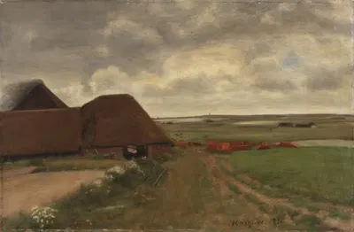 У западно-датского кирпичного завода, пасмурная погода by Нильс Бьерре, 1891 — digital art print download