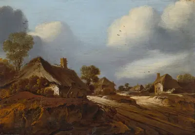 VIEW OF A DUTCH VILLAGE by Pieter van Santvoort — digital art print download