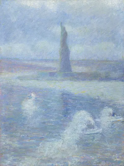 Статуя Свободы, Нью-Йорк в тумане by Теодор Эрл Батлер, 1899 — digital art print download