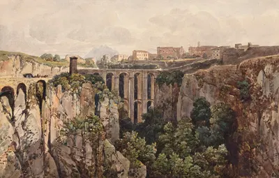 Ponte Clementino in Civita Castellana in Latium by Thomas Ender — digital art print download