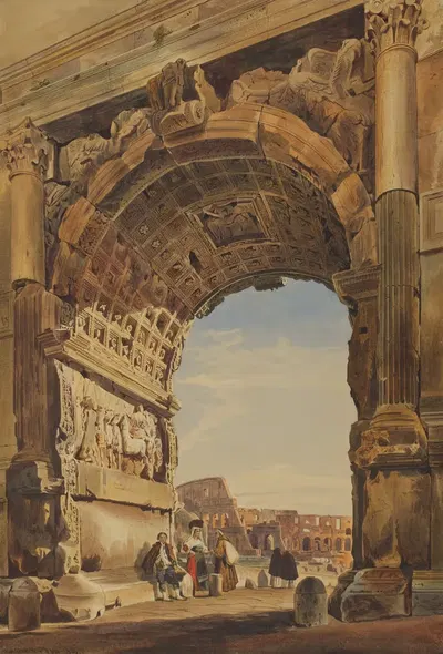 Арка Тита и Колизей, Рим by Томас Хартли Кромек, 1846 — digital art print download