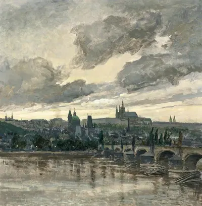 Вид на Прагу by Виктор Олива, 1910 — digital art print download