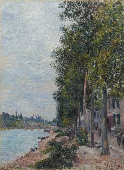 Road Along the Seine at Saint-Mammes by Alfred Sisley — digital art print download