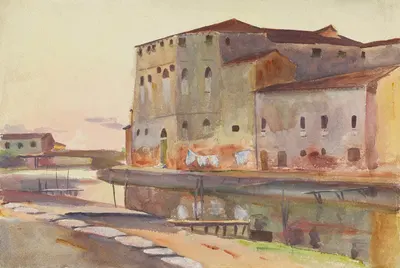 Building with Washing by Emily Sargent, 1908 — digital art print download