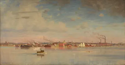 Вид на Кембридж из внутреннего бассейна by Эрнест Уодсворт Лонгфелло, 1880 — digital art print download