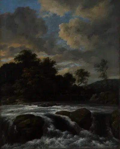 Пейзаж с водопадом by Якоб ван Руйсдал, c.1665 — digital art print download