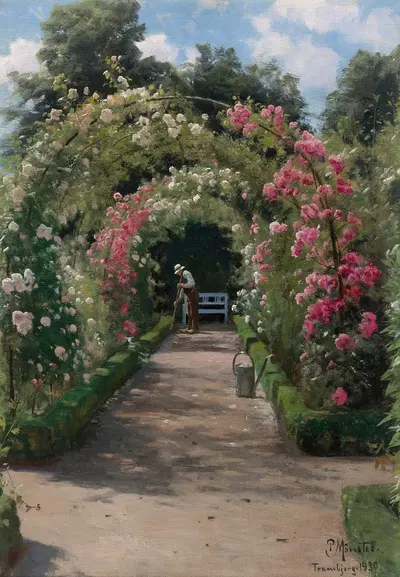 In the garden by Peder Mørk Mønsted, 1930 — digital art print download