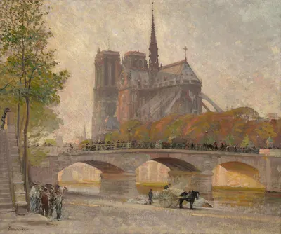 Notre Dame de Paris by Robert William Vonnoh, c. 1890 — digital art print download