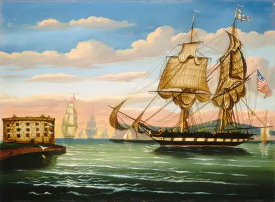 Bay of New York, Sunset by Thomas Chambers — digital art print download