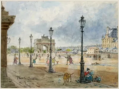 Площадь Каррузель by Александр Прево, 1885 — digital art print download