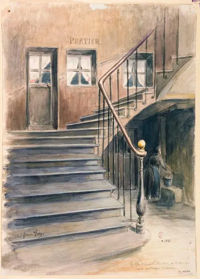 Лестница дома, в котором жил Оноре де Бальзак by Фредерик Леон — digital art print download