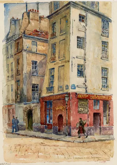 На углу улицы Серпенте и улицы Меньон by Жорж-Анри Манесс, 1915 — digital art print download