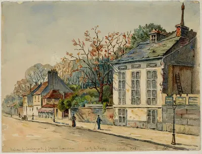 Загородный дом Жан-Жака Руссо, 20 quai de Passy by Жорж-Анри Манесс, 1908 — digital art print download