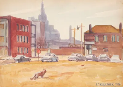 Скайлайн Кливленда by Джеймс С. Кулханек, 1956 — digital art print download
