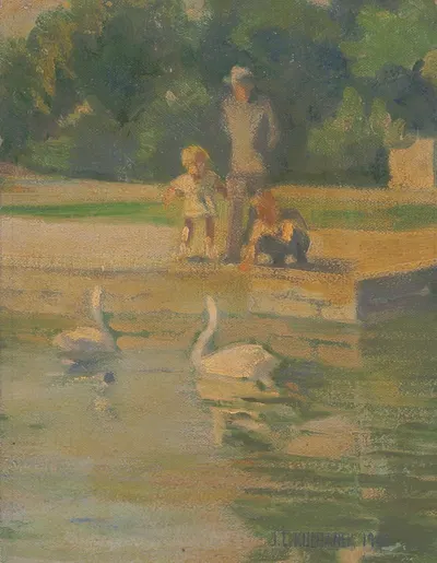 Озеро водоплавающих птиц, парк Бруксайд by Джеймс С. Кулханек, 1942 — digital art print download