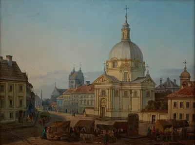 Rynek Nowego Miasta z kościołem Sakramentek by Jan Seydlitz — digital art print download