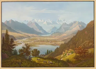 Vue vers Alpnach et Sarnen by Anton Winterlin, 1915-1945 — digital art print download