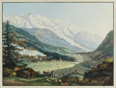 Вид на долину Шамони, снятый близ Аржентиера by Карл Людвиг Хакерт, 1740-1796 — digital art print download