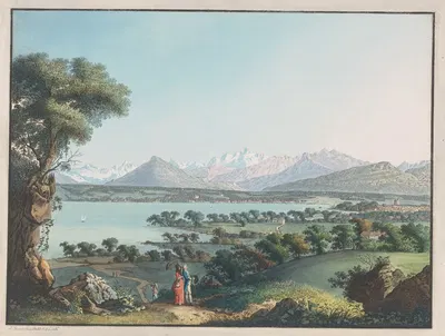 Вид с Монблана и часть Женевы by Карл Людвиг Хакерт, 1740-1796 — digital art print download
