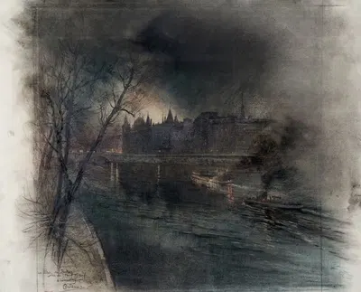 Дворец правосудия с моста Нёф by Шарль Жуас, 1915-1945 — digital art print download