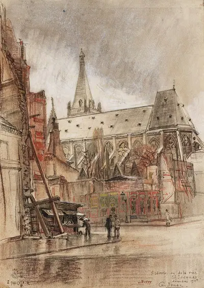 Церковь Святого Северина, вид с улицы Святого Жака by Шарль Жуас, 1915-1945 — digital art print download