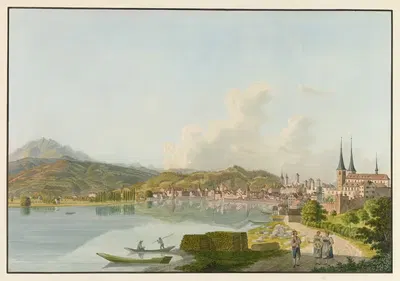 Luzern von der Ziegelhütte gezeichnet by David Alois Schmid, 1915-1945 — digital art print download