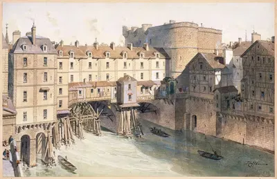 Маленький Шатель и Маленький Мост в 1717 году by Фёдор Хоффбауэр, 1915-1945 — digital art print download