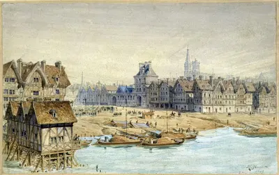 Повешение на площади Грев и Ратуше в 1583 году by Фёдор Хоффбауэр, 1915-1945 — digital art print download
