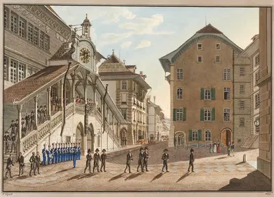 Великий совет Берна, выходящий из ратуши by Франц Шмид, 1915-1945 — digital art print download