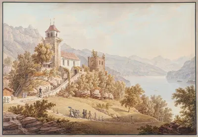 Rimenberg on the Lake Brientz Switzerland by Gabriel Lory the older, 1915-1945 — digital art print download