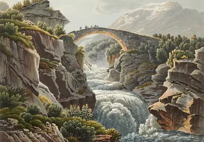 Pont sur l'Aar au passage du Grimsel by Gabriel Lory the Younger, 1915-1945 — digital art print download