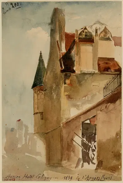 Старый отель Колиньи, улица Анживилье, 1839 год by Анри Жан Батист Левис, 1915-1945 — digital art print download