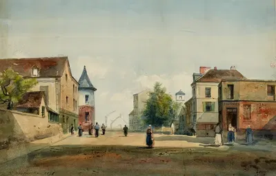 Улица Маркадета и улица Мон-Сенис в 1876 году, 18-й округ, Париж by Анри Жан Батист Левис, 1915-1945 — digital art print…