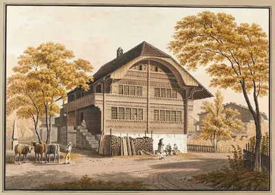 Bauernhaus bei Interlaken by Jacques Henri Juillerat, 1915-1945 — digital art print download