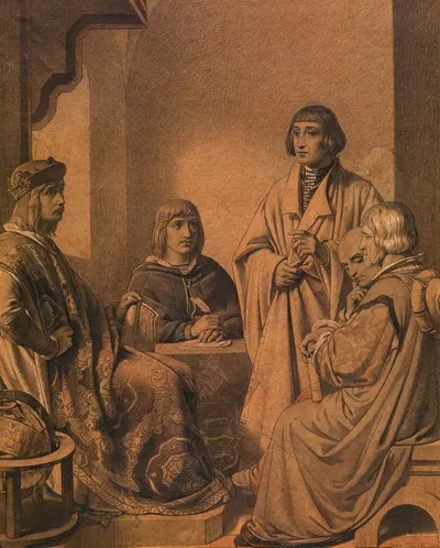 The Magistracy of Antwerp Receives the First Muscovite Delegates in 1524 by Ян Свертс, 1857 — digital art print download