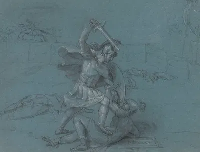 Achilles Kills Hector by Jean Antoine Verschaeren — digital art print download